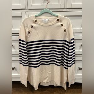Vineyard Vines Merino Wool women’s sweater. Navy/cream. Size  L